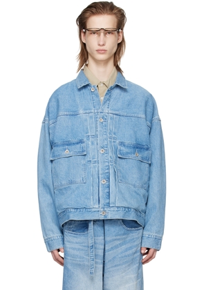 meanswhile Blue Pleated Denim Jacket