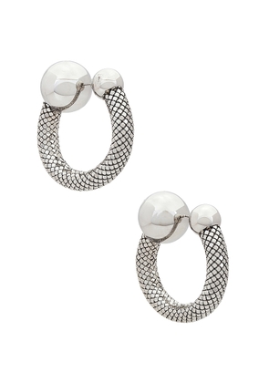 RABANNE Mini Mesh Earrings in Silver - Metallic Silver. Size all.