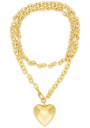 Roxanne Assoulin Heart And Soul Long Pendant Necklace in Semi Shiny Gold - Metallic Gold. Size all.