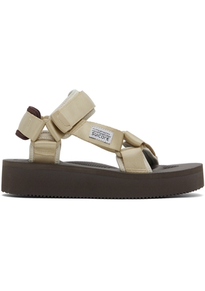 SUICOKE Brown & Beige DEPA-2PO Sandals