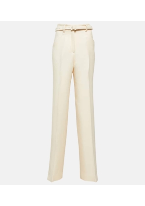 Gabriela Hearst Norman belted wool and silk straight pants