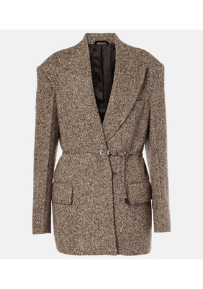 Acne Studios Jador belted wool-blend tweed blazer