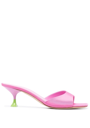 3JUIN kimi Pink Sandals With Contrasting Enamelled Heel In Viscose Woman