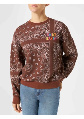 MC2 Saint Barth Woman Fleece Sweatshirt With Bandanna Print