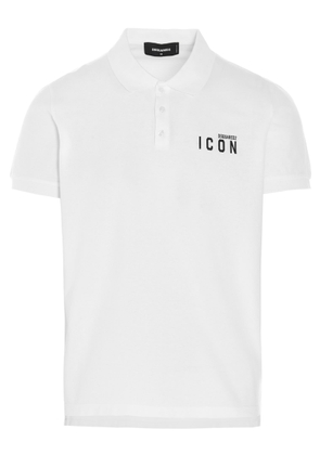 Dsquared2 Be Icon Dyed Tennis Polo In White