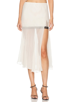Mimchik Sheer Gusset Skirt in Cream - White. Size 0 (also in 2).