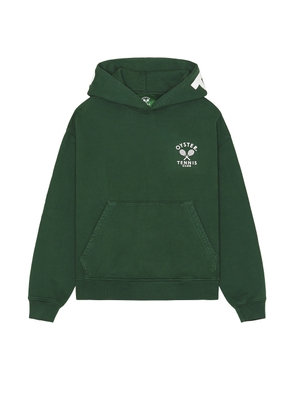 Oyster Tennis Club Pullover Hoodie in Green - Green. Size L (also in M, S, XL/1X).