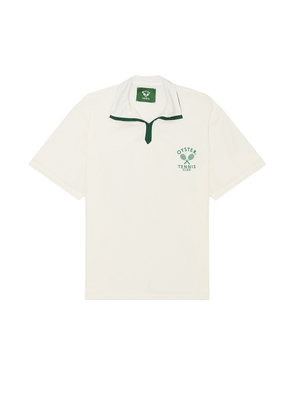Oyster Tennis Club On Curt & Off Court Polo in Vintage White - Cream. Size L (also in M, S, XL/1X).