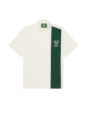 Oyster Tennis Club On Court & Off Court Shirt in Vintage White & Green - White. Size L (also in M, S, XL/1X).