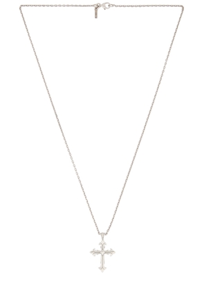Emanuele Bicocchi Medium Fleury Cross Necklace in Sterling Silver - Metallic Silver. Size all.