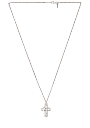 Emanuele Bicocchi Notre-Dame Cross Necklace in Sterling Silver - Metallic Silver. Size all.