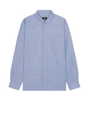 A.P.C. Malo Shirt in Blue - Blue. Size L (also in M, XL/1X).