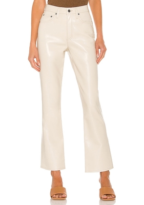 AGOLDE Recycled Leather Relaxed Boot Pant in White. Size 24, 25, 26, 27, 28.