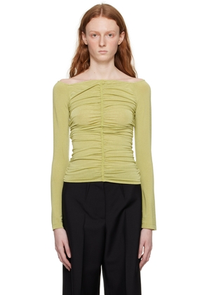Givenchy Green Ruched Long Sleeve T-Shirt