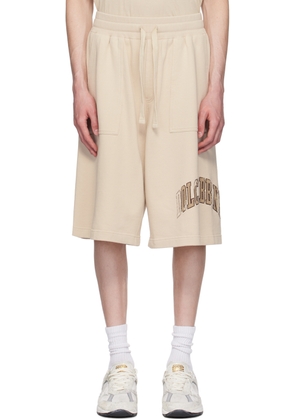 Dolce & Gabbana Beige Embroidered-Logo Shorts