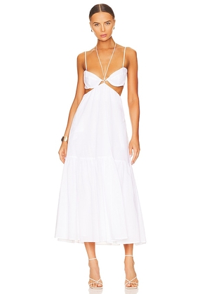 Bardot Willow Midi Dress in White. Size 8.