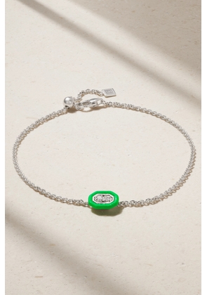 EÉRA - Roma 18-karat White Gold, Diamond And Enamel Bracelet - Green - One size