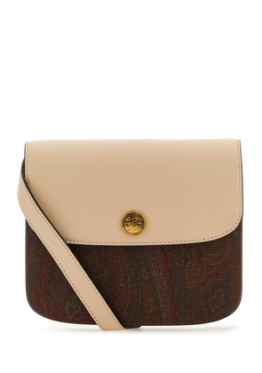 Etro Multicolor Canvas And Leather Large Essential Crossbody Bag