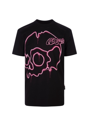 Philipp Plein Black Dripping Skull T-shirt