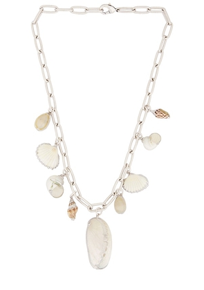 Child of Wild Aphrodite Shell Charm Necklace in Metallic Silver.