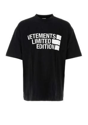 VETEMENTS Black Cotton Oversize T-shirt