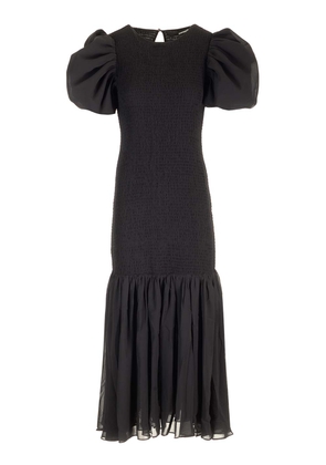 Rotate by Birger Christensen Chiffon Midi Dress With Puff Sleeves