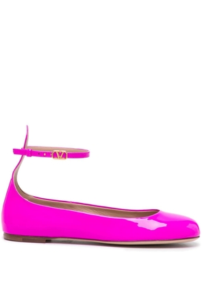 Valentino Garavani Tan-Go patent-leather ballerina shoes - Pink