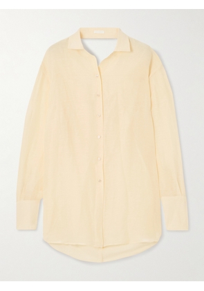 Givenchy - Draped Open-back Silk And Linen-blend Shirt - Ivory - FR34,FR36,FR38,FR40,FR42,FR44