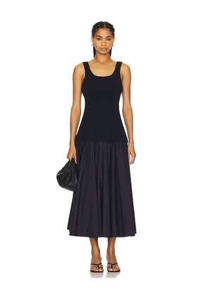 SIMKHAI Silas Bodice Midi Dress in Black. Size M.