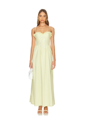 MORE TO COME Marleen Maxi Dress in Yellow. Size M, S, XL, XS, XXS.