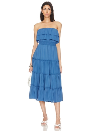 1. STATE Strapless Ruffle Tiered Dress in Blue. Size XL.