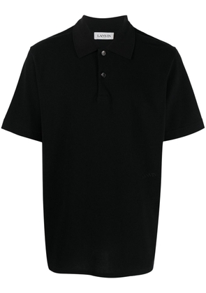 Lanvin logo-embroidered cotton polo shirt - Black