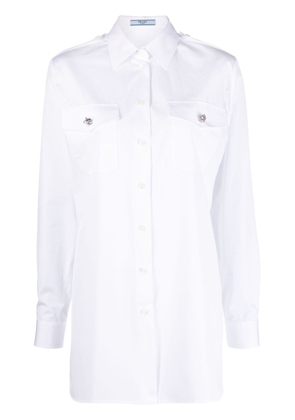 Prada crystal-button cotton shirt - White