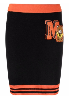 Moschino collegiate-logo knitted skirt - Black