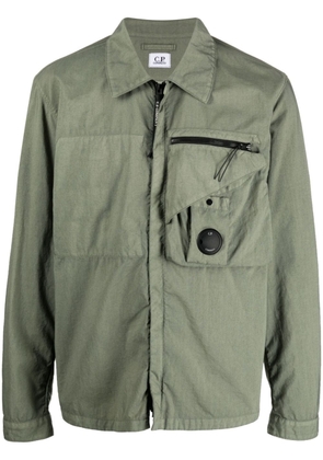 C.P. Company logo-patch shirt jacket - Green