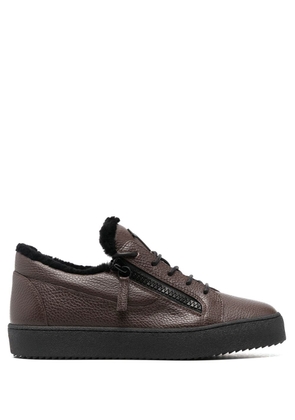 Giuseppe Zanotti leather low top sneakers - Brown
