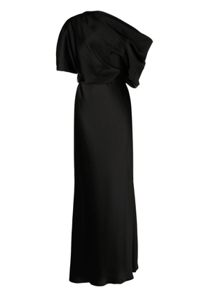 Amsale off-shoulder draped-detail gown - Black