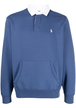 Polo Ralph Lauren logo-embroidered long-sleeved polo shirt - Blue