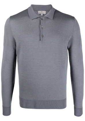 Canali fine-knit wool polo top - Grey