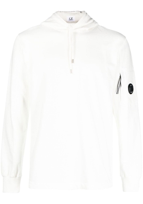 C.P. Company Goggle-detail long-sleeve hoodie - White
