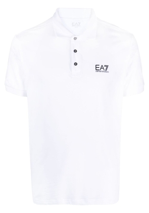Ea7 Emporio Armani logo-print short-sleeve polo shirt - White