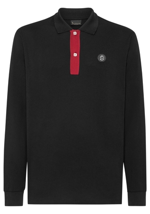 Billionaire crest-embroidered cotton polo shirt - Black
