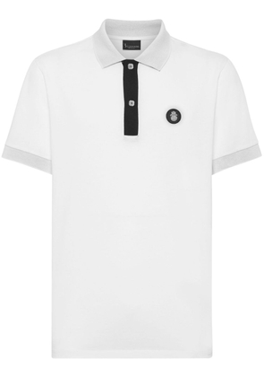 Billionaire crest-embroidered cotton polo shirt - White