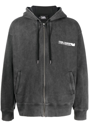 Karl Lagerfeld Rue St-Guillaume zip-up hoodie - Black