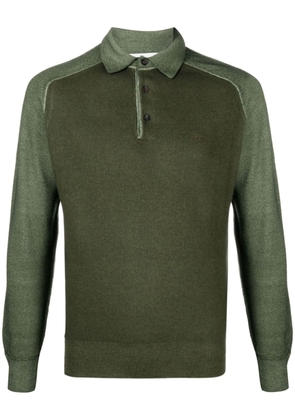 ETRO logo-embroidered knitted polo shirt - Green