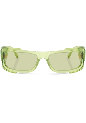 Versace Eyewear logo-plaque rectangular-frame sunglasses - Green