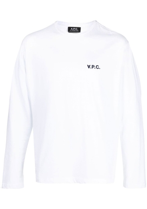 A.P.C. logo-print long-sleeves sweatshirt - White