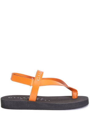 Giuseppe Zanotti Khais logo-embossed leather sandals - Orange