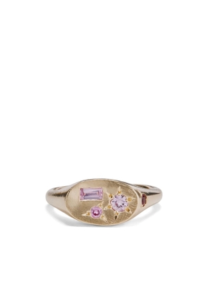 SEB BROWN 9kt yellow gold ruby and pink sapphire ring