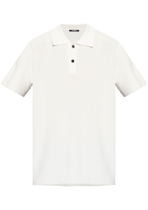 Jacquemus logo-intarsia short-sleeve polo shirt - White